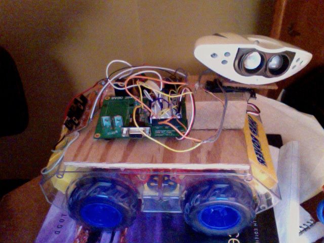 Small robot made from hacked toys