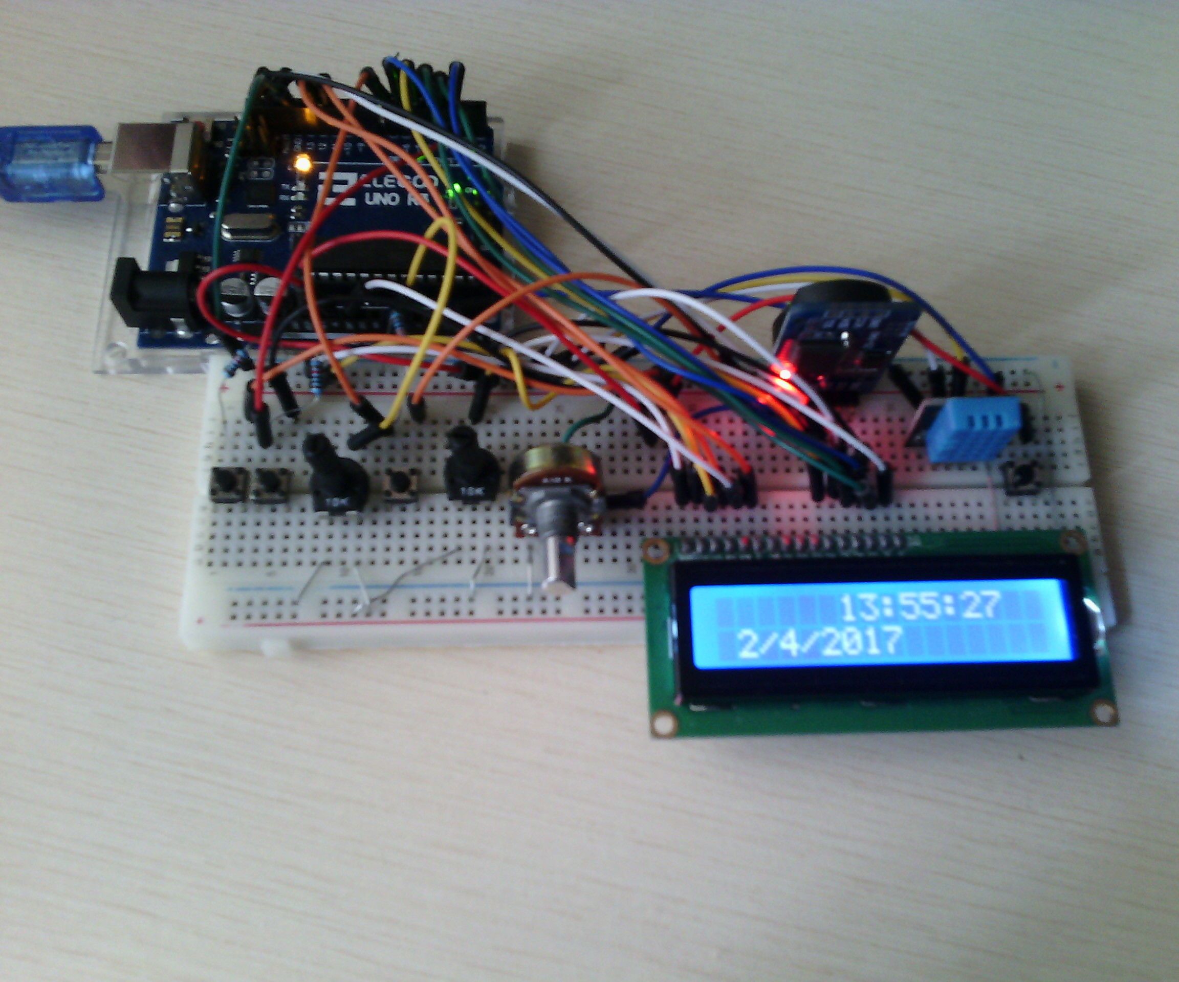 Time and Temperature With LCD and Arduino (FIXED)