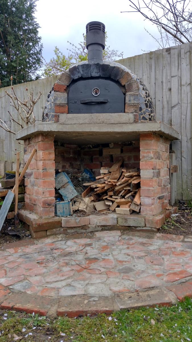 Laying the Crazed Terracotta Standing Area and Oven Surround