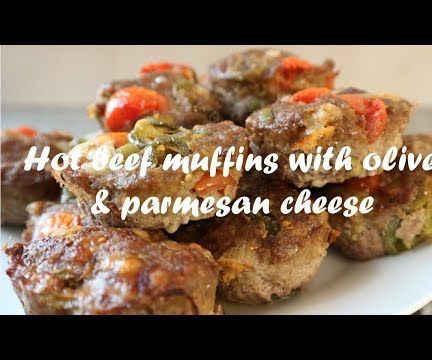 Hot Beef Muffins With Olives & Parmesan Cheese Recipe