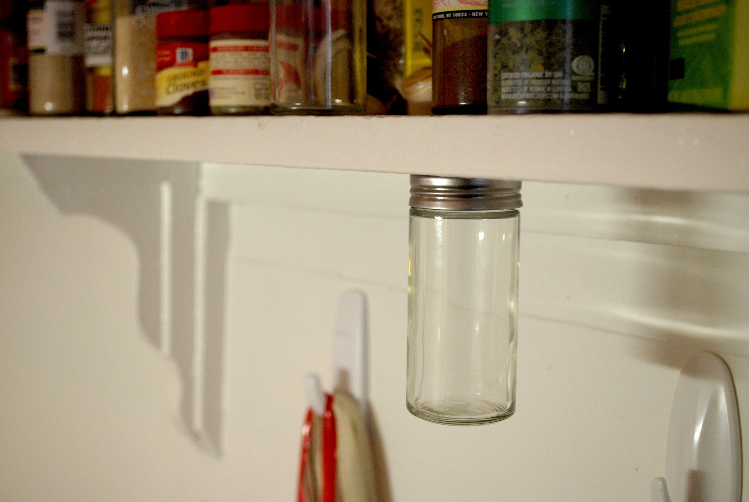 Magnetic, under-shelf spice rack...