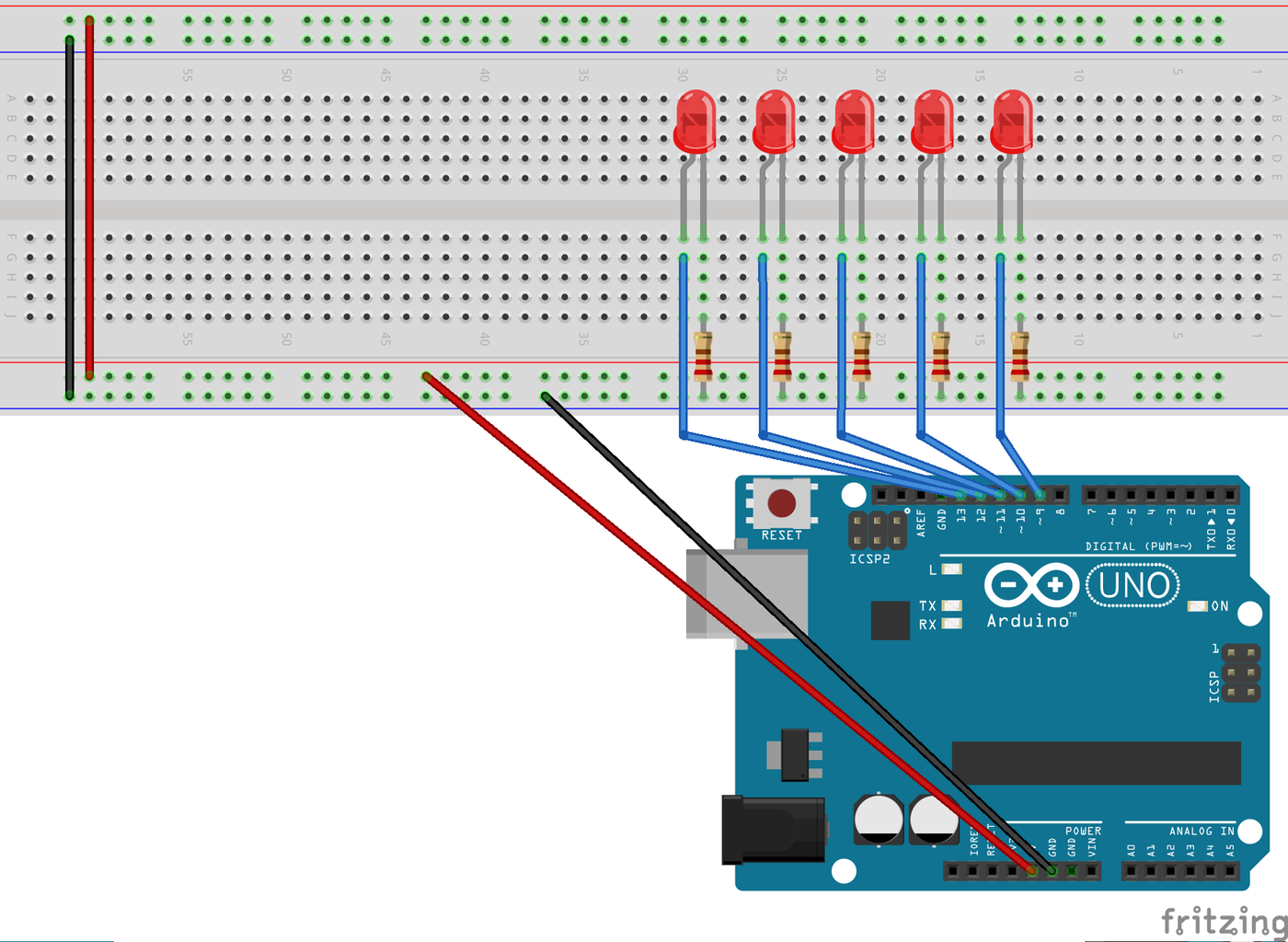Arduino Light Sensor With Buzzer and Blinking LEDs : 5 Steps ...
