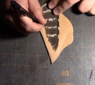 Tracing and Cuting Out the Tip of the Feather 