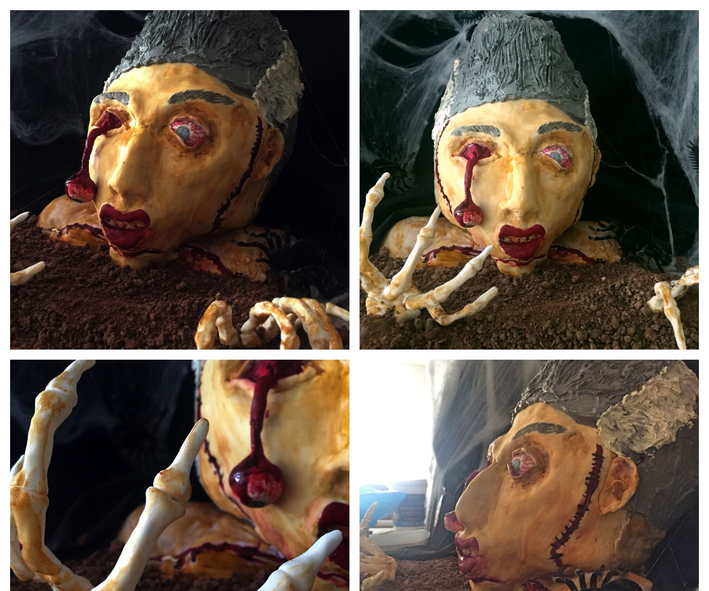 Bride of Frankenstein emerging from grave