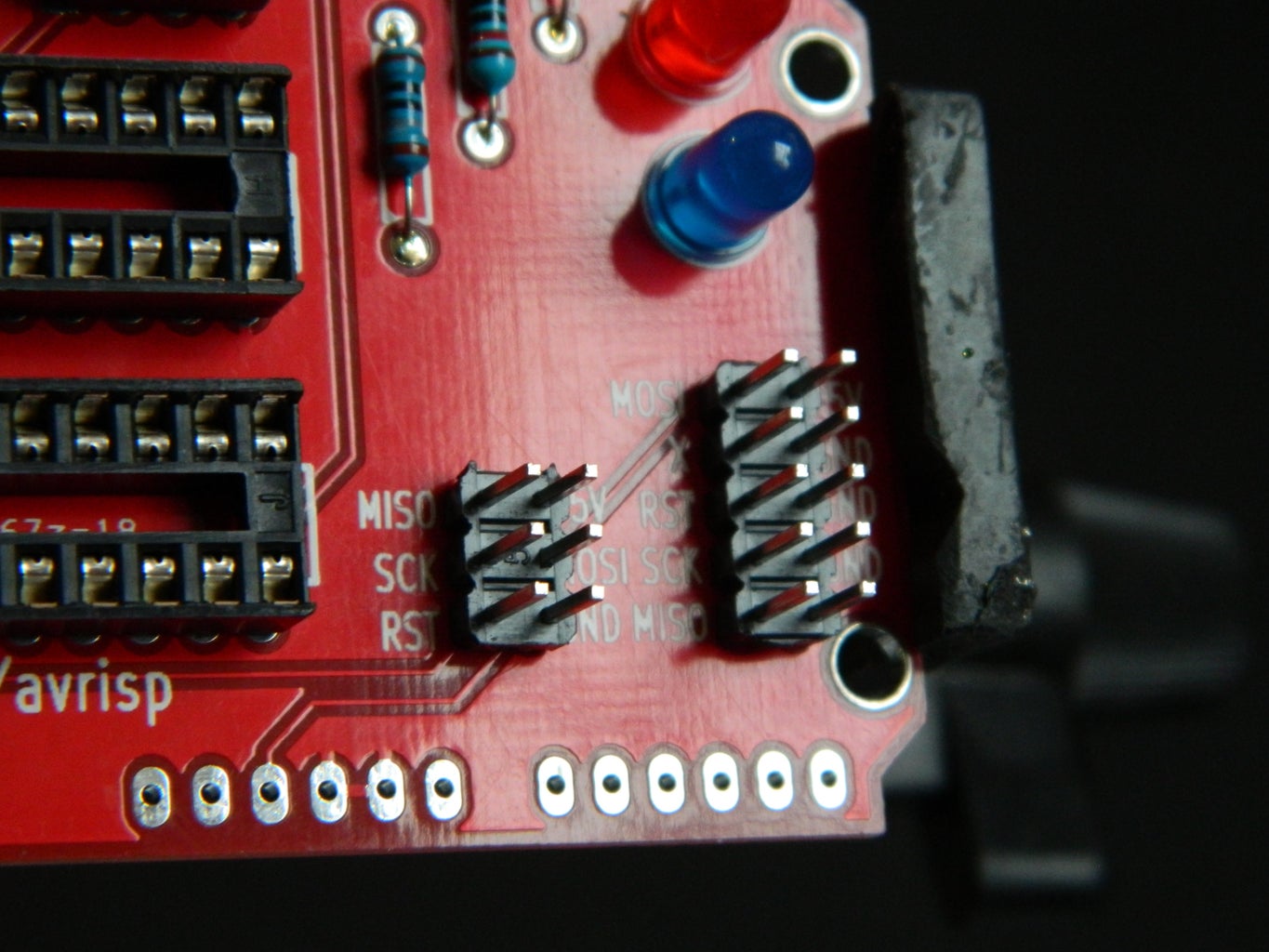 Solder the ISP Headers