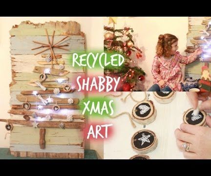 DIY Shabby Recycled Christmas Art 