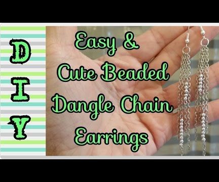 DIY Easy & Cute Beaded Dangle Chain Earrings