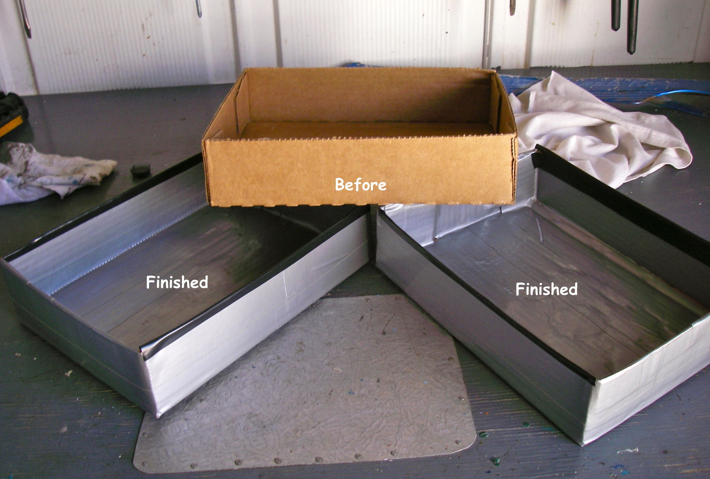 CARDBOARD/DUCT TAPE PARTS TRAYS