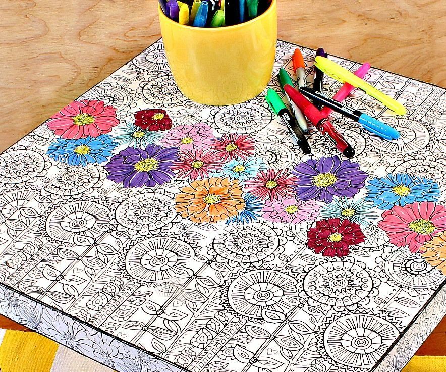 Ikea Hack Adult Coloring Book Table