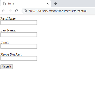 Creating a Web Form