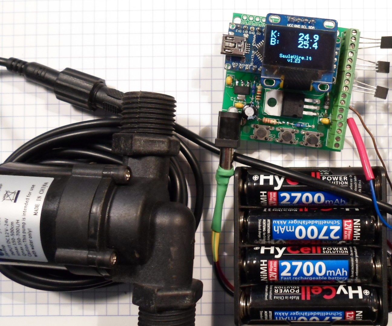 Hot Water Solar Collector Controller With Thermostat V1.23