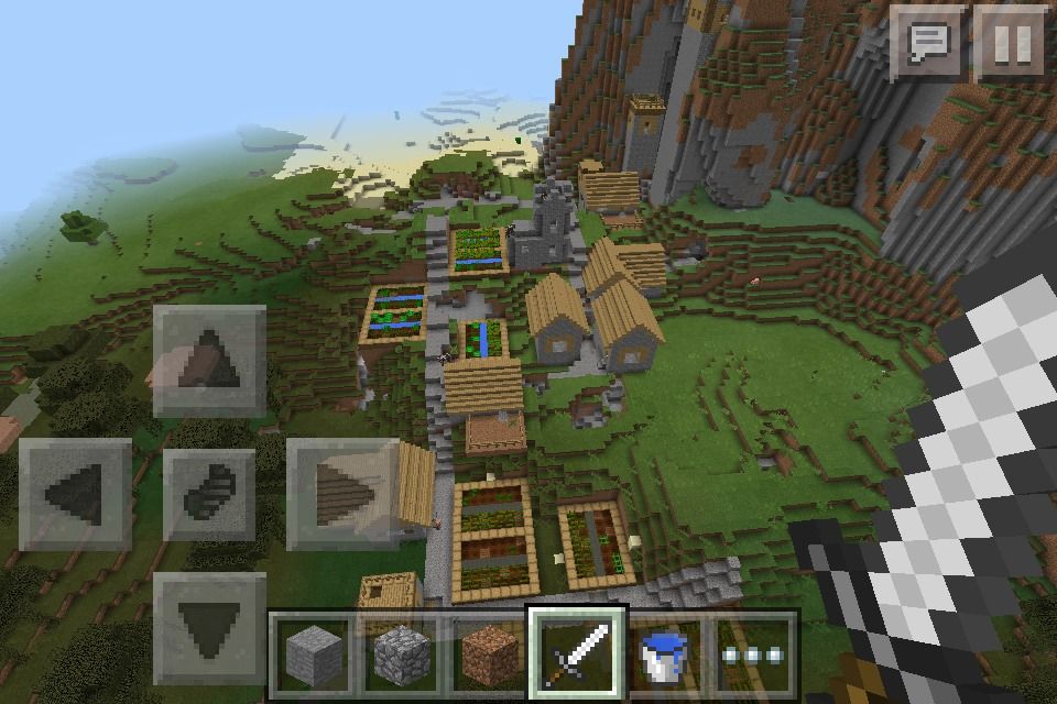 MCPE Village Seed With Caves
