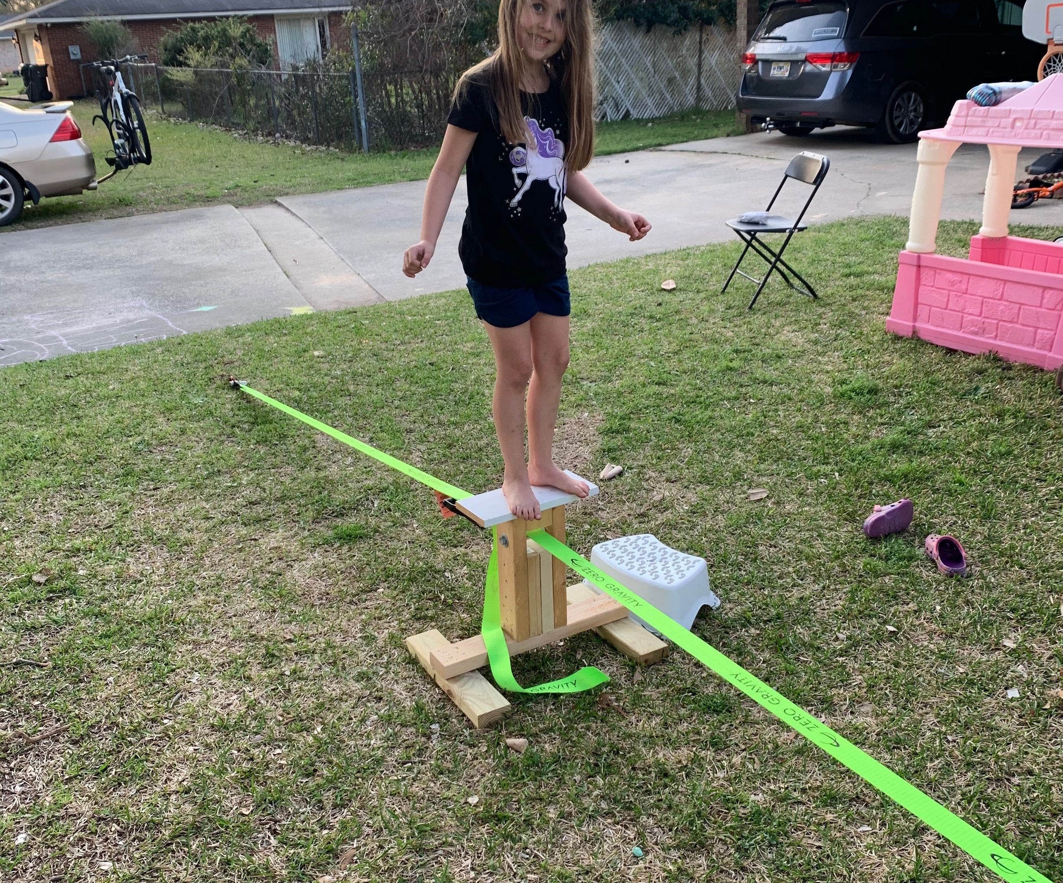 Slackline Without Trees for Kids 3 Steps Instructables