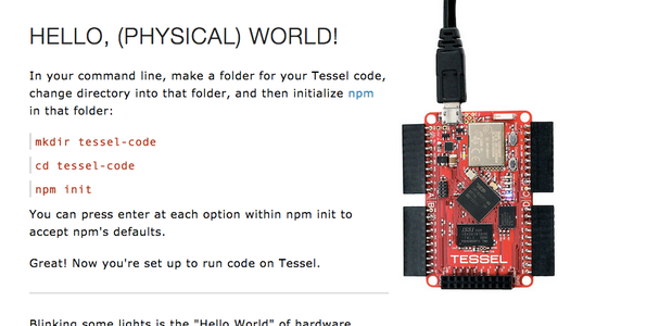 Learn to Program/Learn to Use a Tessel