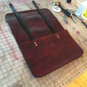 Set Your Straps to the Back Pocket and Glue the Back Pocket to the Back of the Bag. 