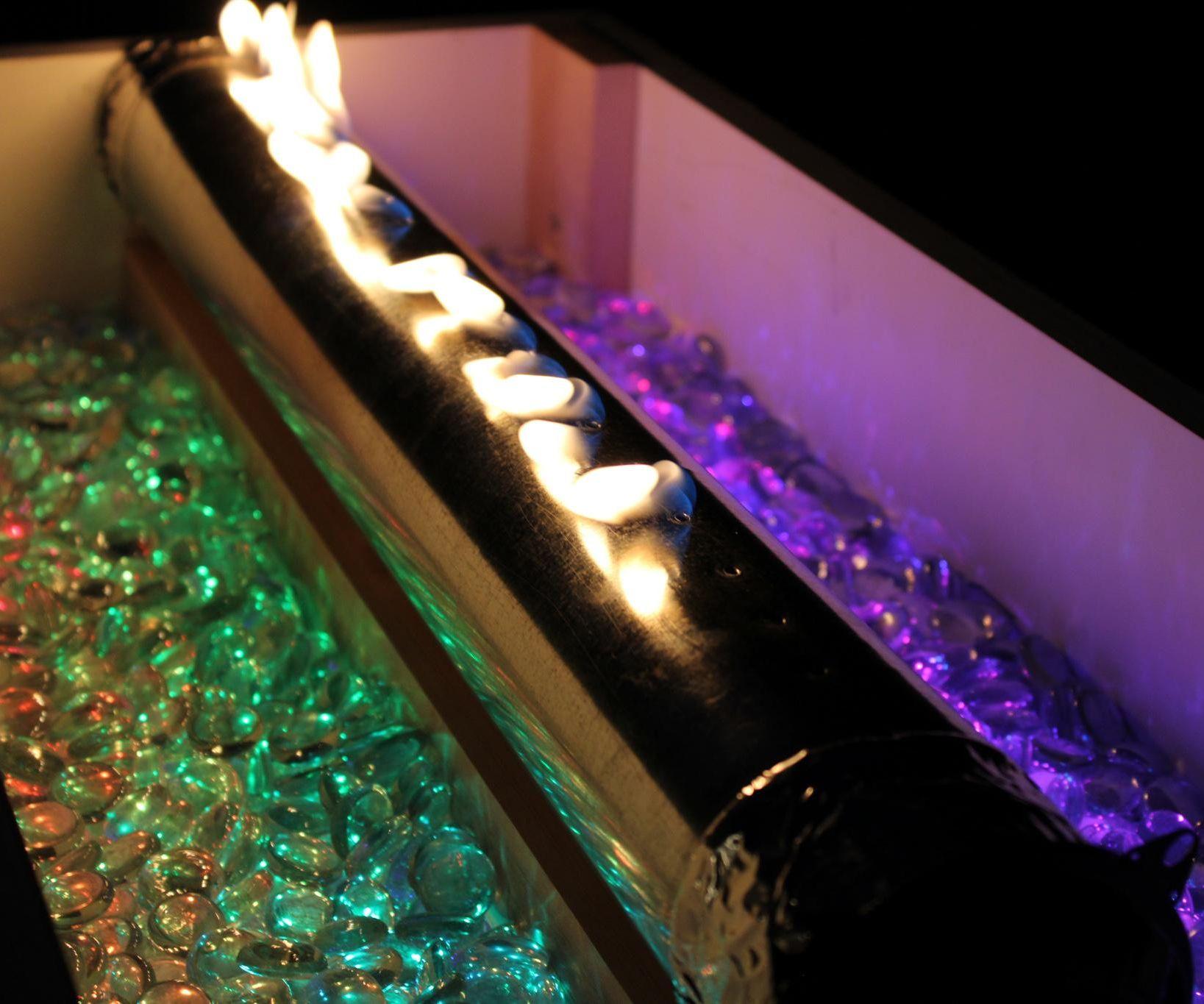 Fire Pit With Sound Reactive Flame, Bluetooth Speaker, and Animated