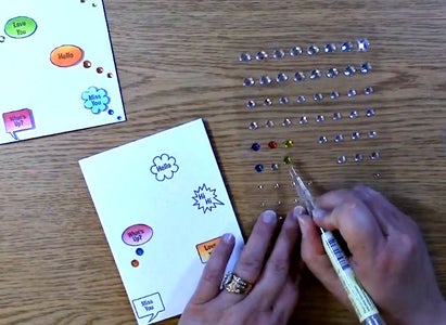 Adding Your Colored Rhinestones to Your Creation