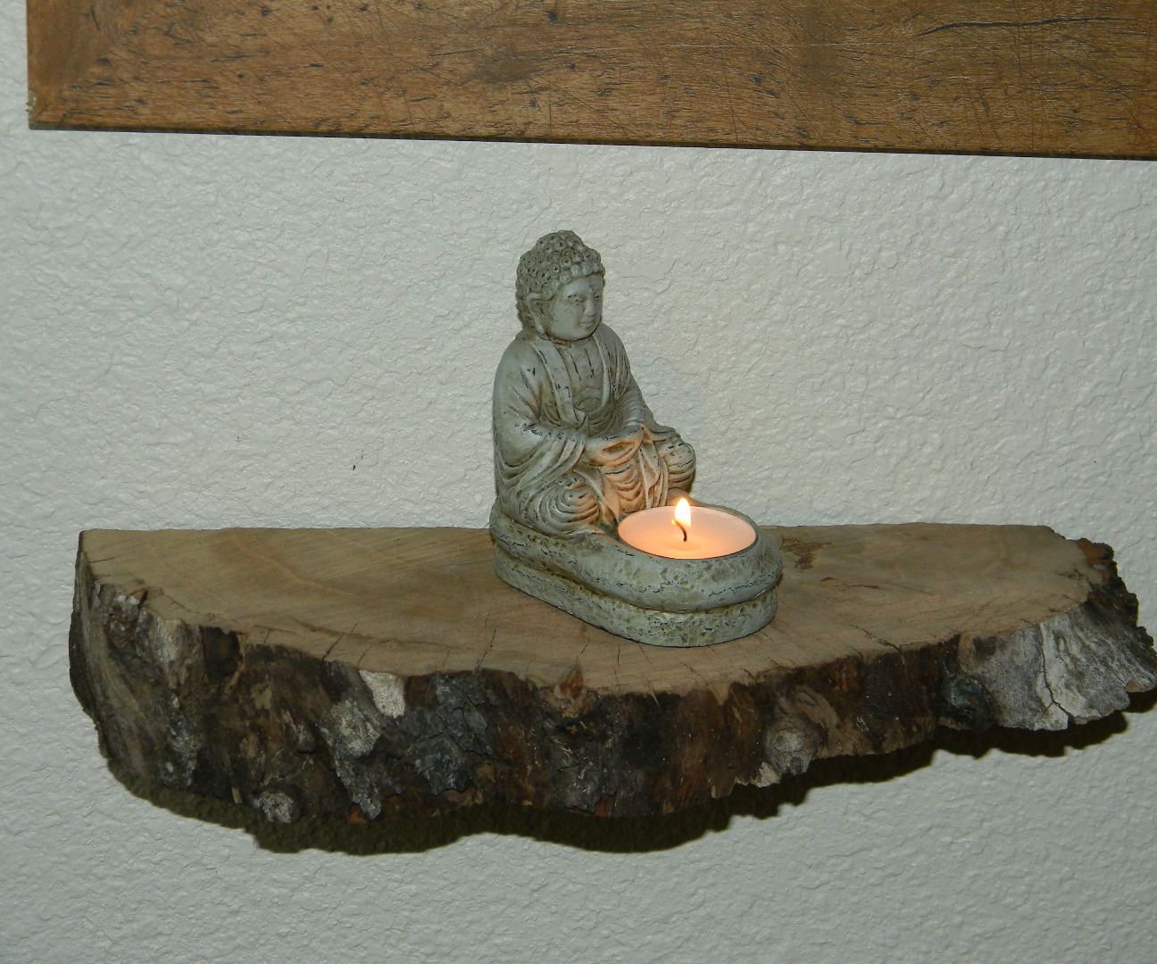 Floating Tree Trunk Shelf