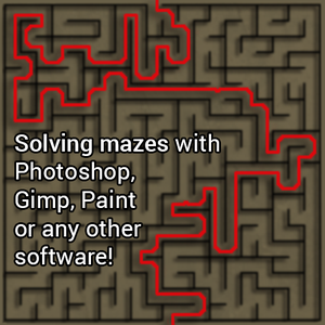 Solving Maze Using Photoshop, Gimp, Paint or Any Other Software