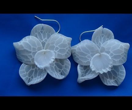 Earrings Frozen Orchid. Polymer Clay Tutorial