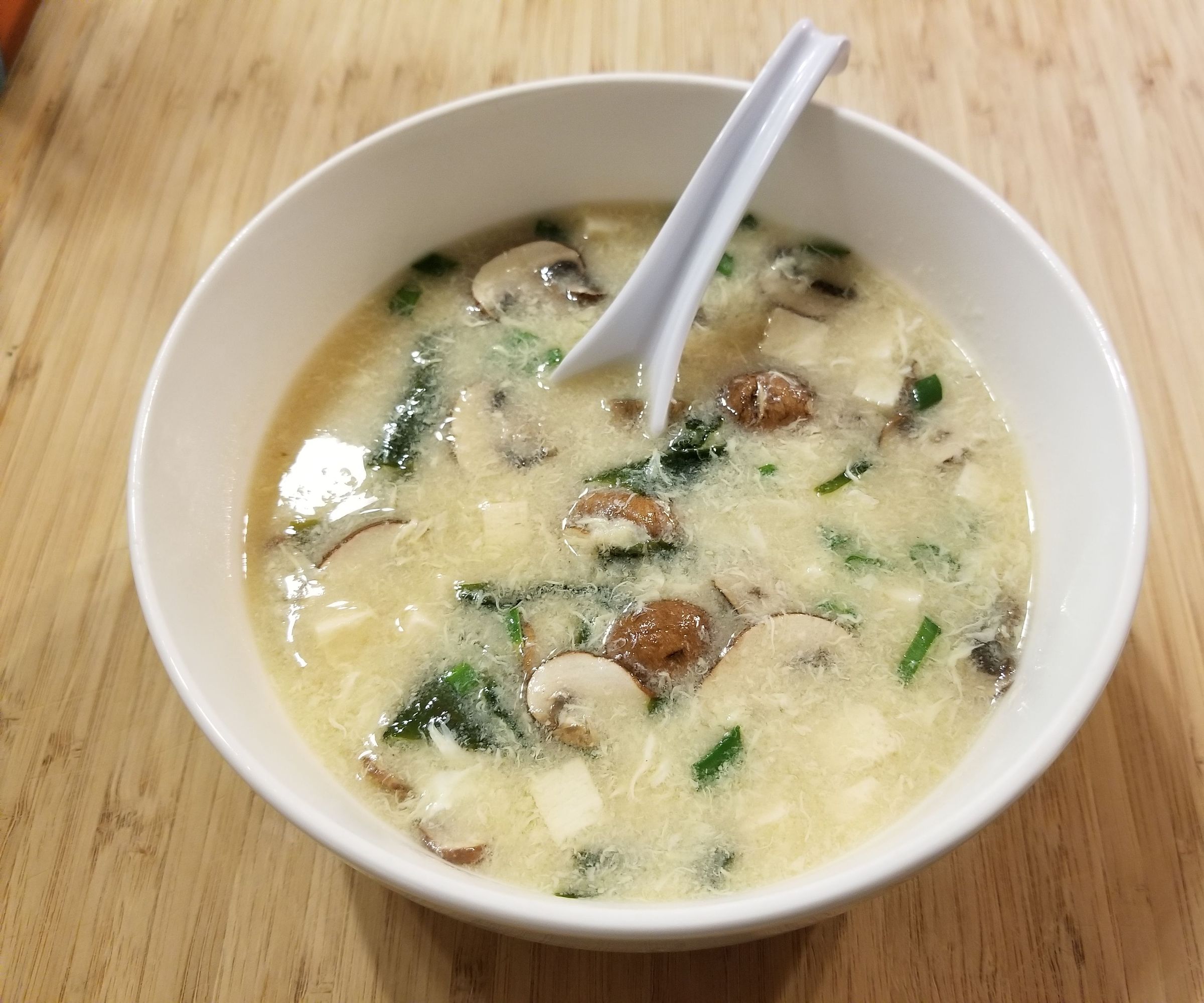 Miso Egg Drop Soup - With Mushrooms! 