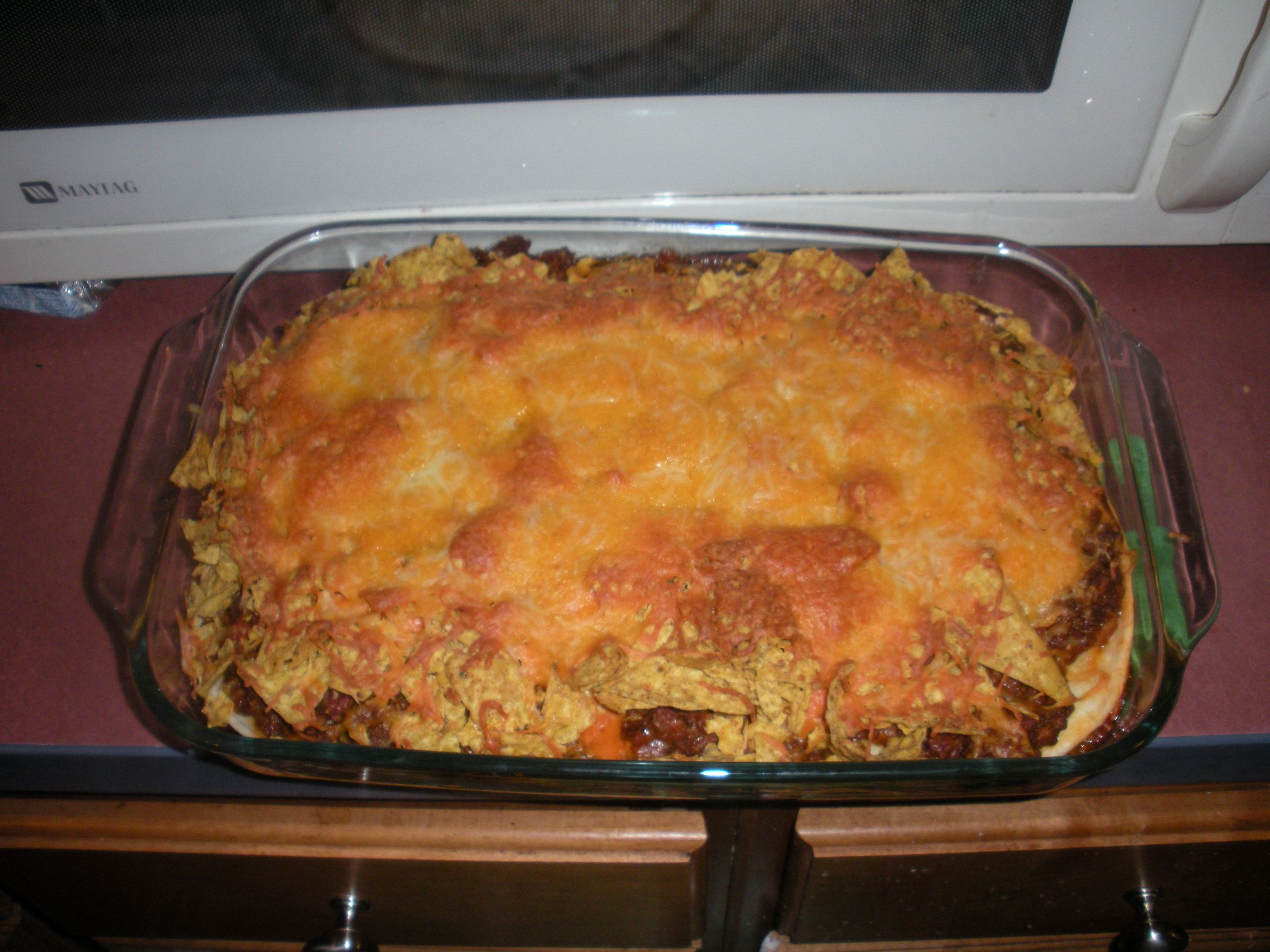 Taco Lasagne or Recycled Leftovers