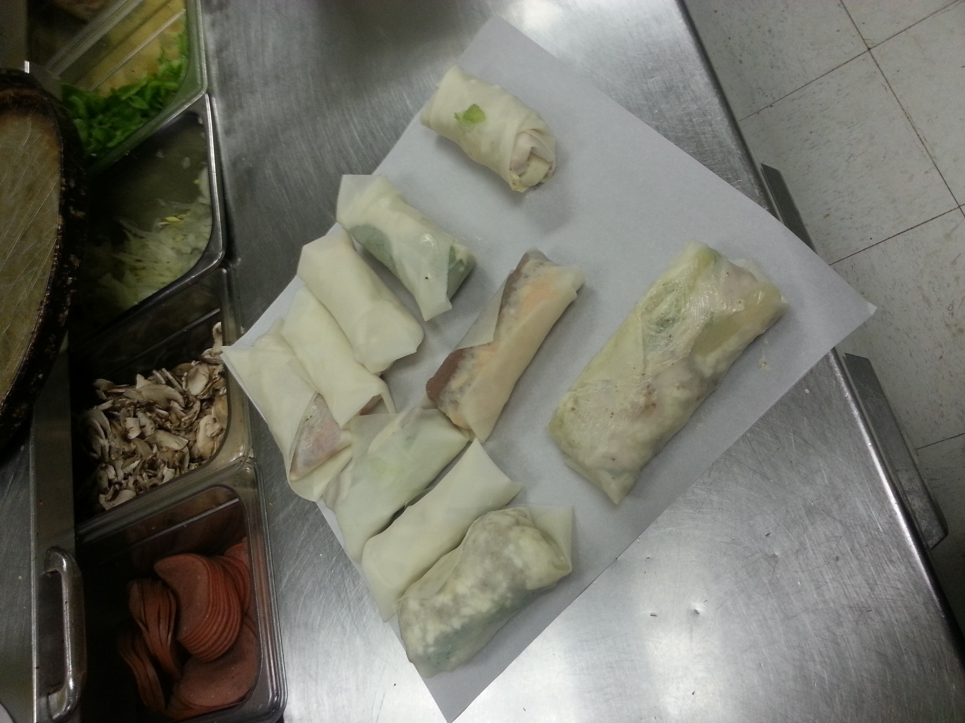 Quick Easy Pizza / Spring Roll Hybrid