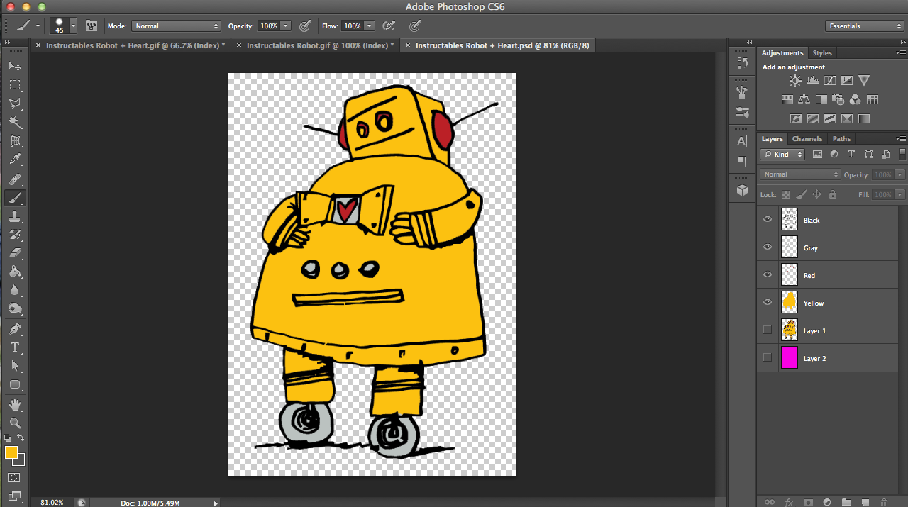 Separating Colors: DIY Instructables Robot Shirt