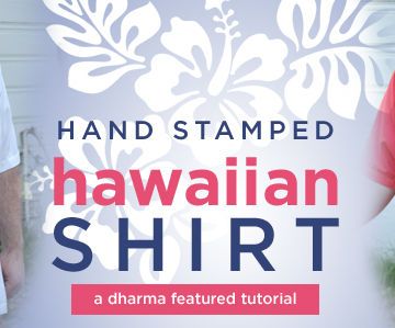 Hand Stamped Hawaiian Shirt