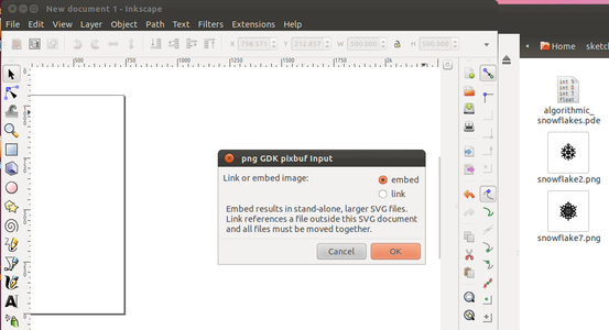 Embed the Images in Inkscape
