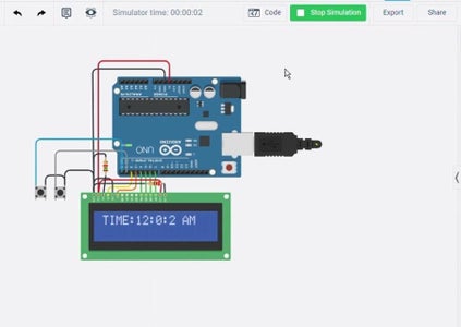 Arduino Digital Clock Without RTC Real Time Clock Module on Tinkercad