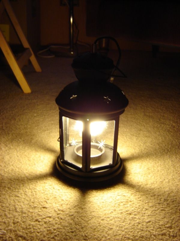 Convert a Tea Light Lantern to Compact Fluorescent