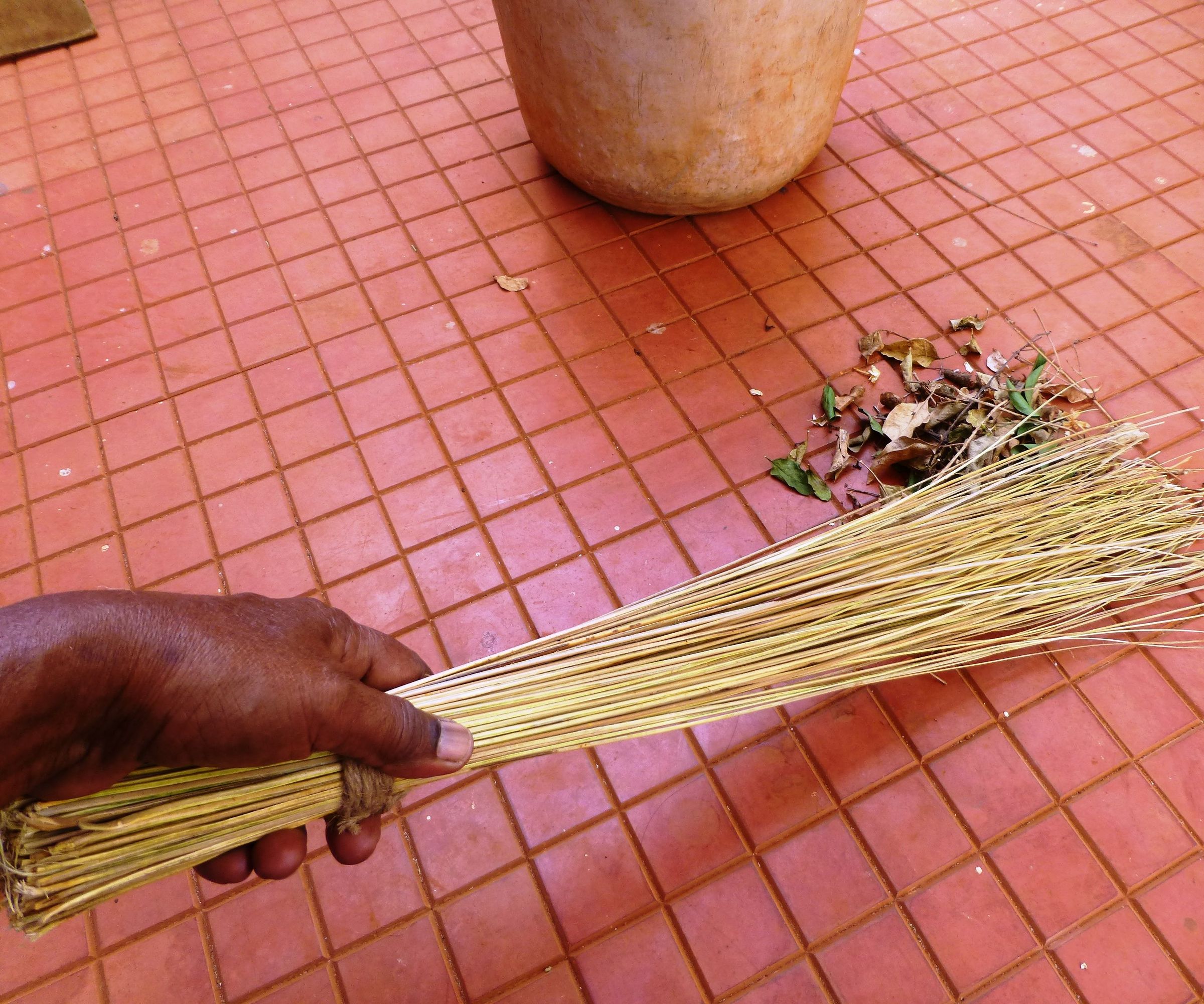 Zero Budget Broom From Coconut Tree Leaves