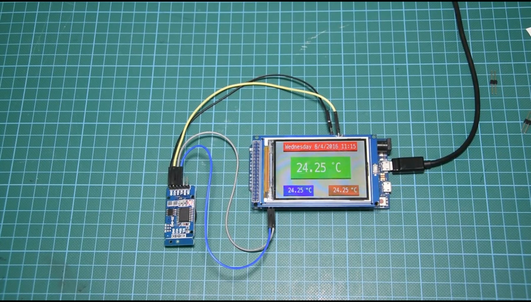 Arduino Temperature Monitor and Real Time Clock With 3.2" Display : 6 ...