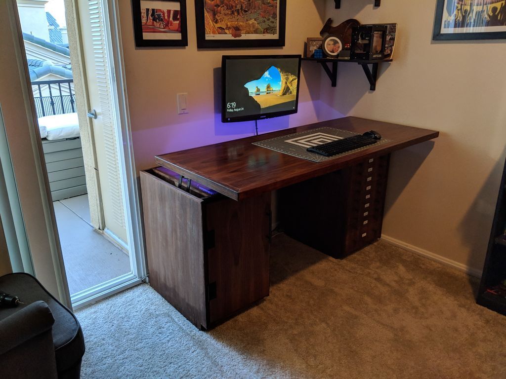Convertible Standing Desk With Hidden Computer 10 Steps With