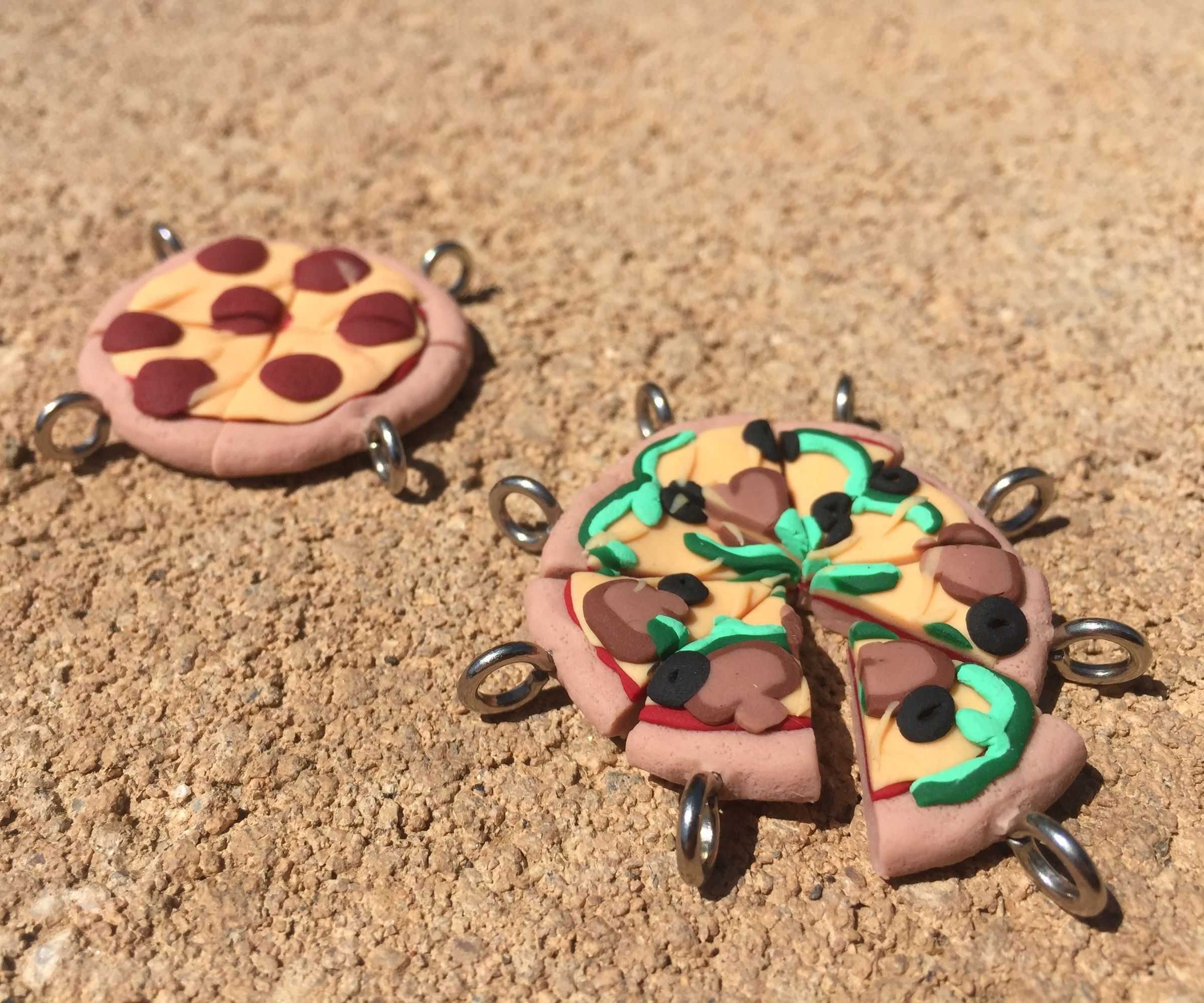 Clay Pizza Friendship Charms
