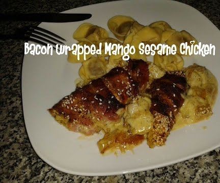 Bacon Wrapped Mango Sesame Chicken Recipe