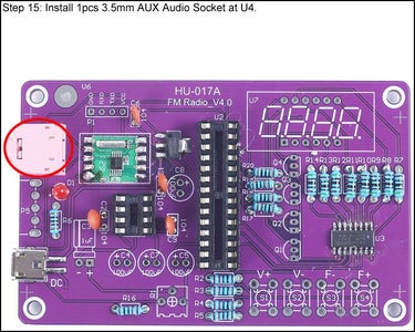 Install 1pcs 3.5mm AUX Audio Socket at U4