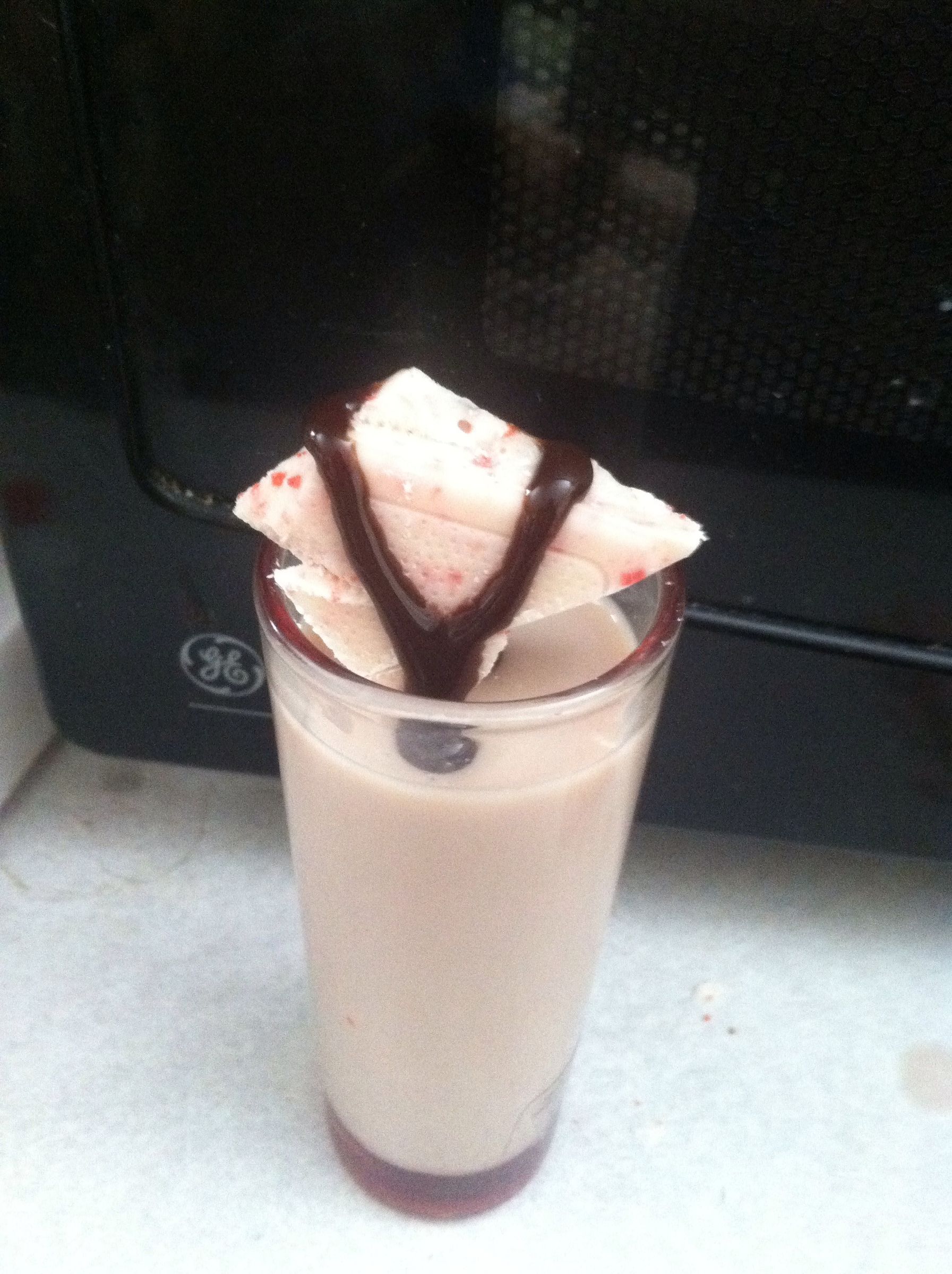 Snowy Hot Coco With Peppermint Bark