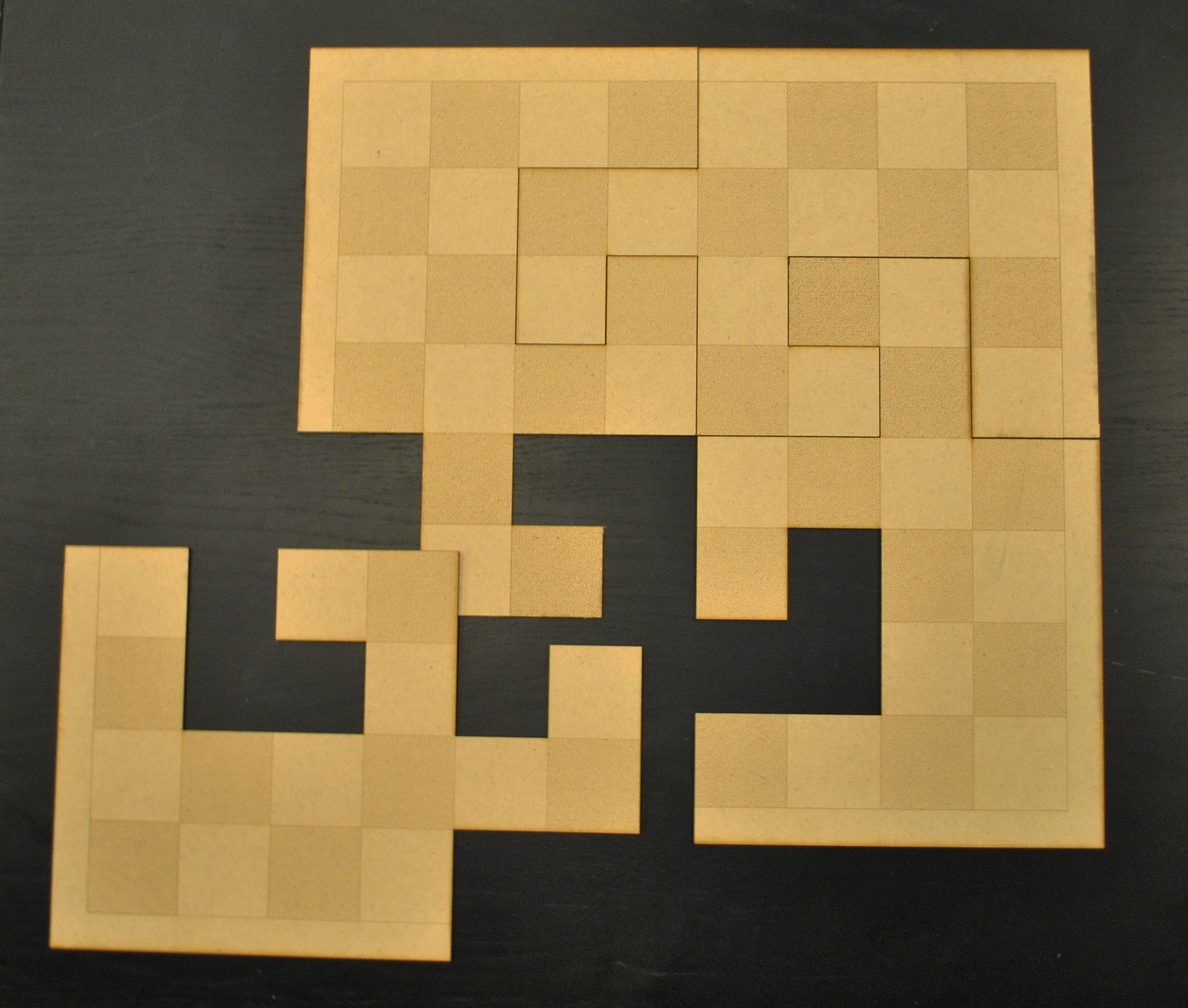Making a break apart puzzle chessboard - I made it at TechShop San Jose