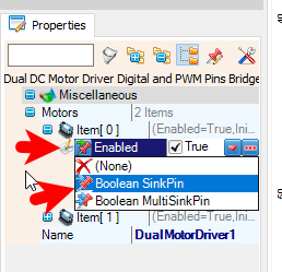 In Visuino Set Components
