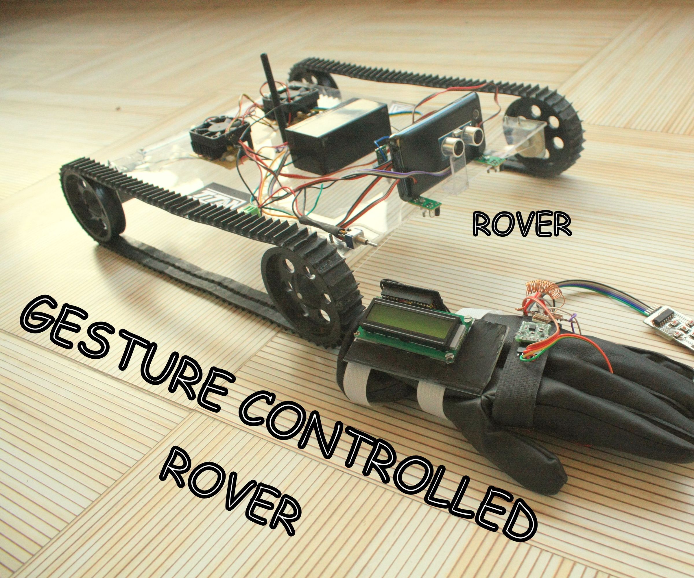 GESTURE Controlled Arduino Based Rover ( Wireless + Line Following )
