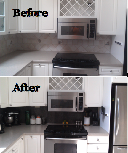 DIY: Vinyl Tiled Backsplash
