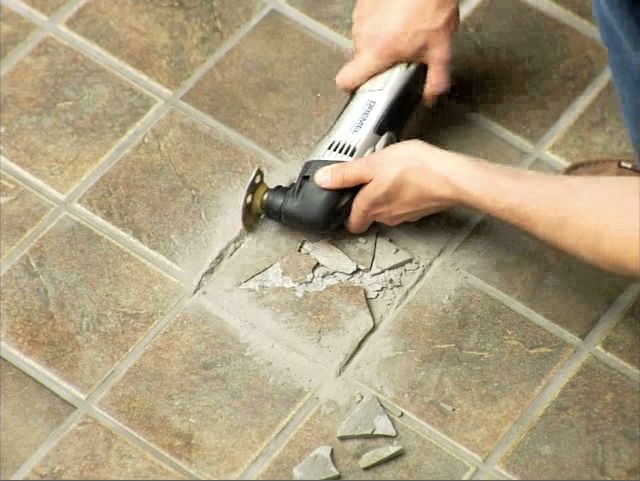 Removing Broken Floor Tile