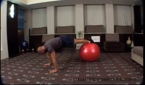 Plank Lateral Leg Abduction on Stability Ball