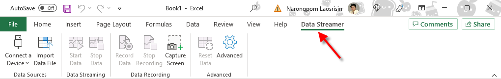 Enable the Data Streamer Add-in