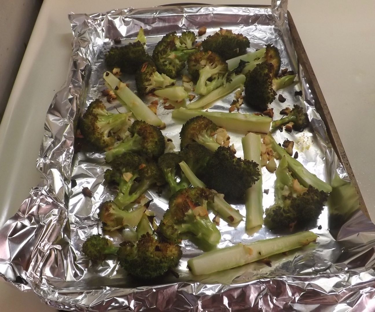 ROASTED BROCCOLI WITH GARLIC & SESAME OIL