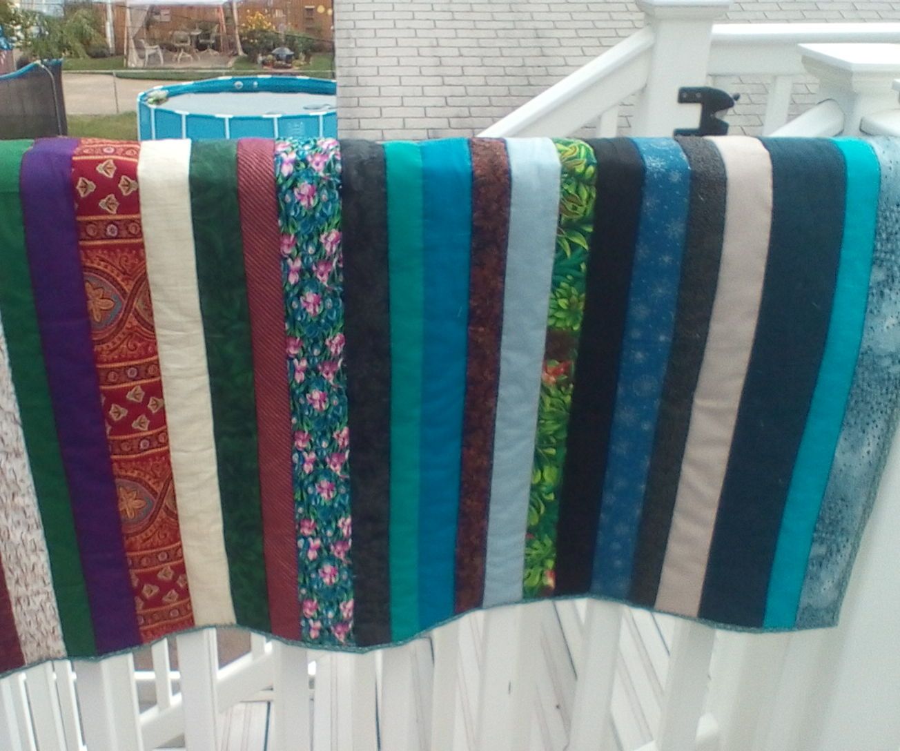 Striped Quilt-as-you-go Blanket