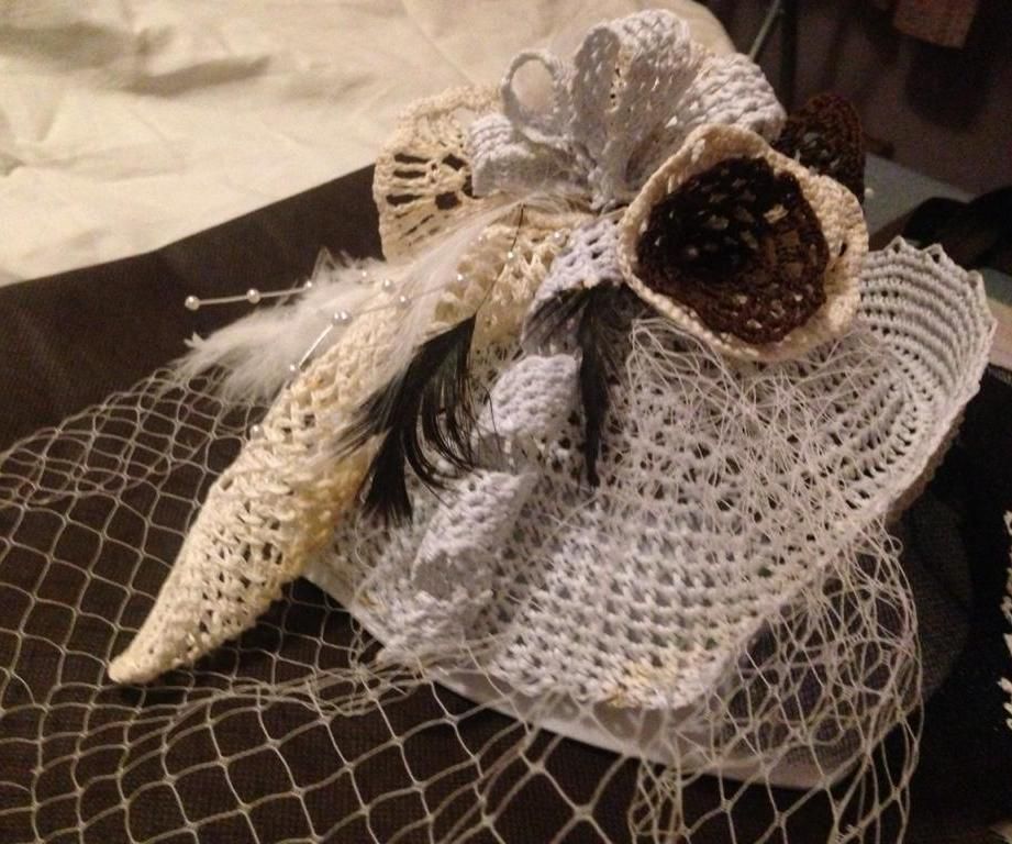 Crochet Facinator and How to Cut + Starch Crochet 