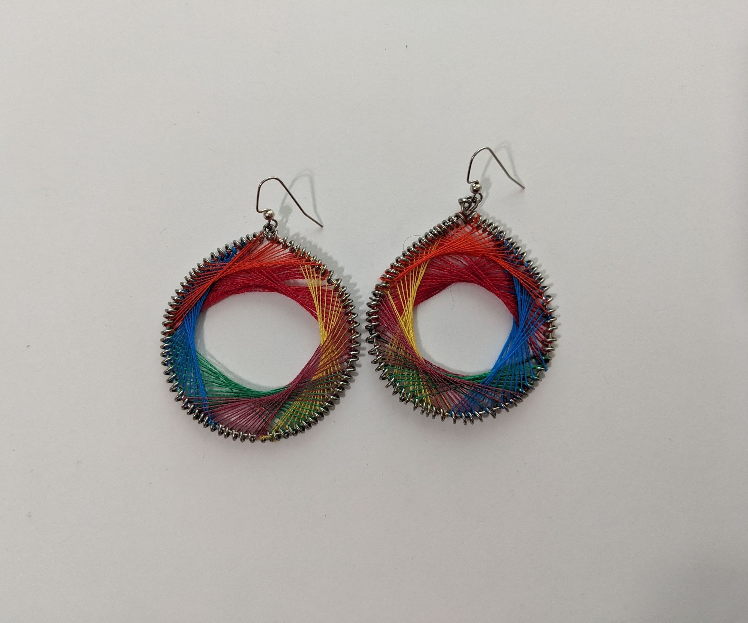 Woven Rainbow Earrings 